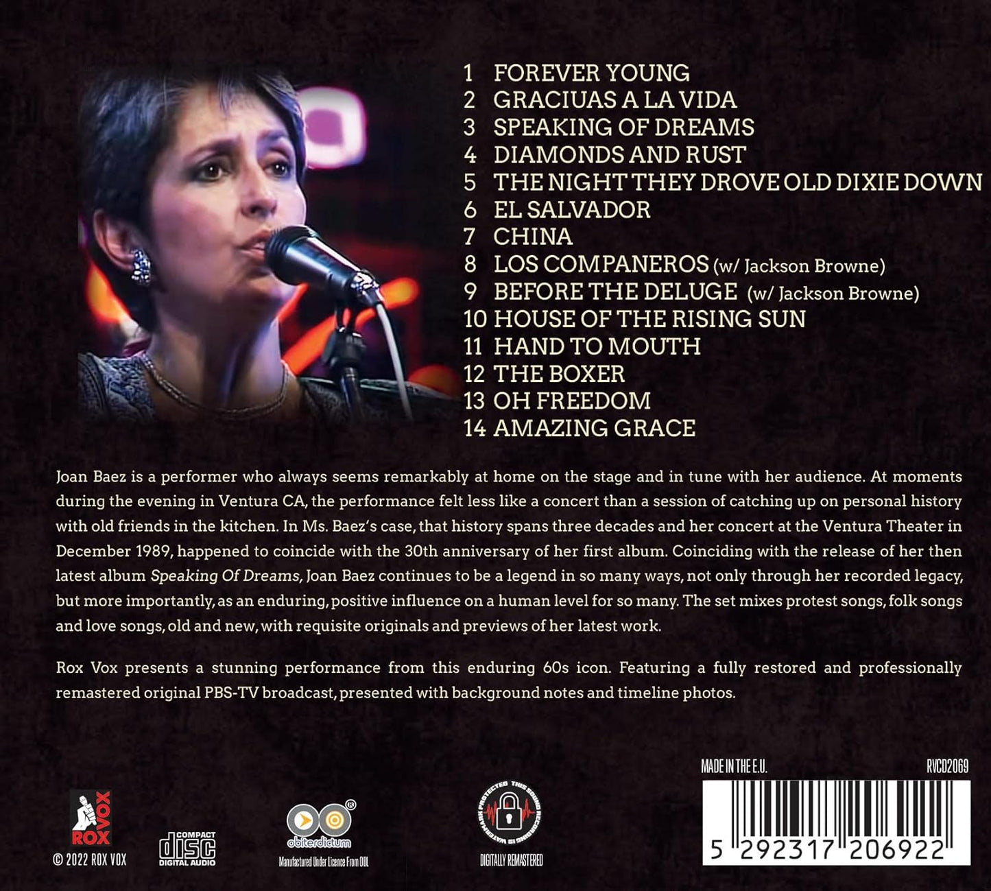 Joan Baez - Live At The Ventura Theater, California - CD