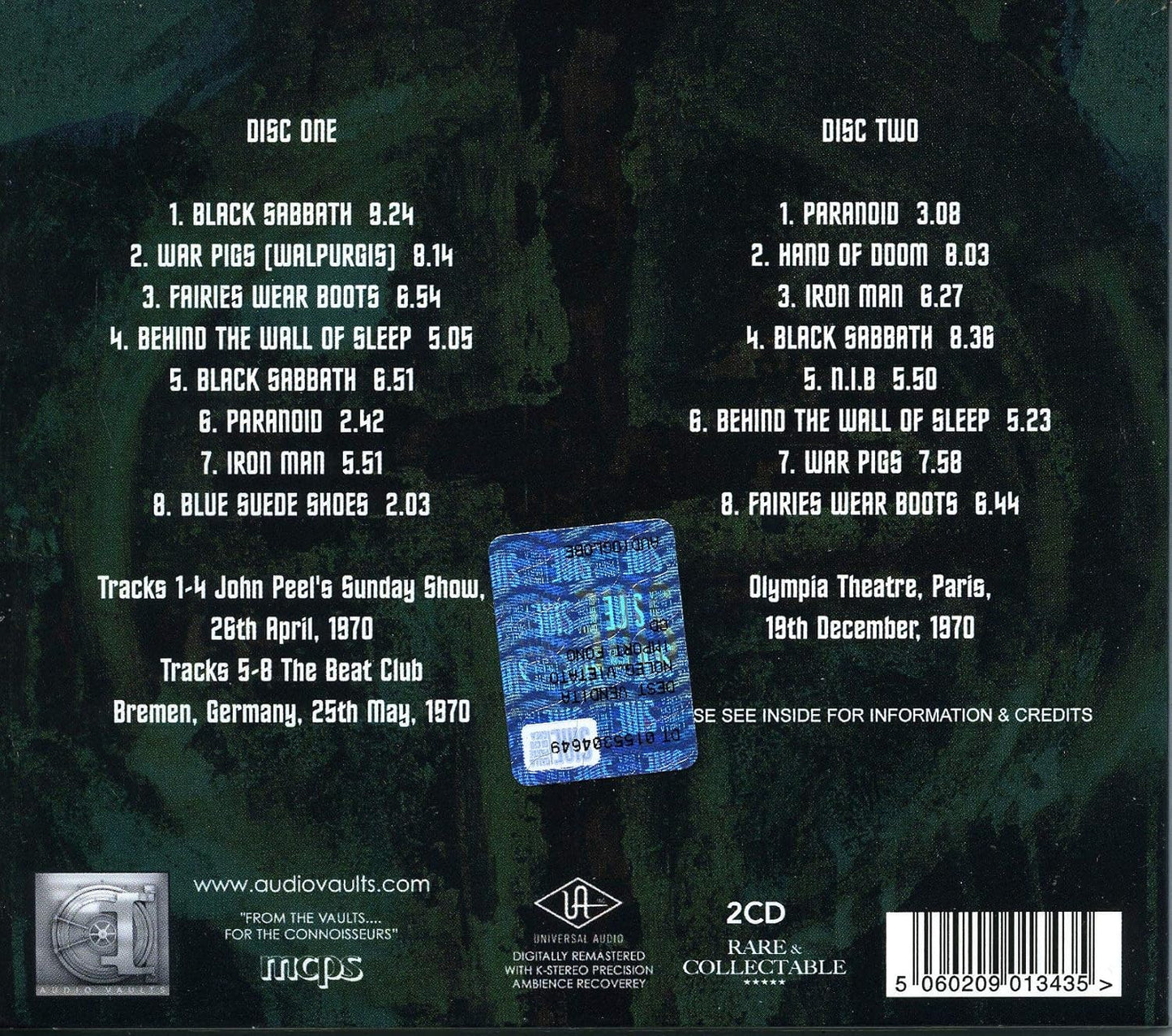 Black Sabbath - Europe 1970 - Live & Sessions - 2 CD Set